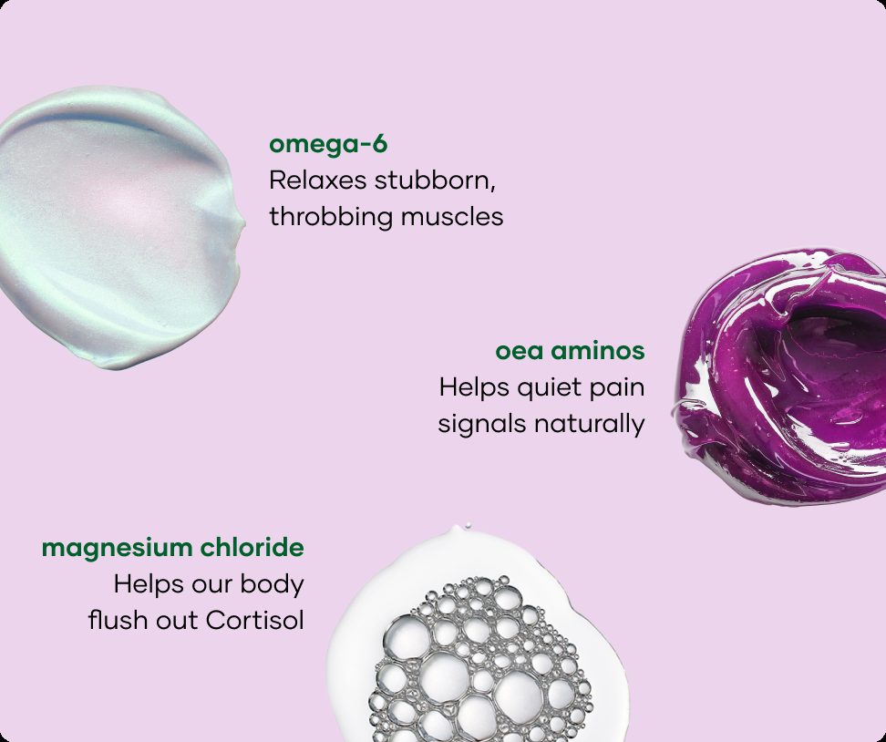 Cramp Deleting soak ingredients: omega-6, OEA aminos and magnesium chloride